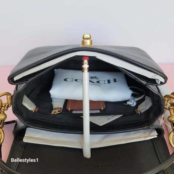 COACH Cassie 19 Smooth Leather Leopard Print Bag & Matching Wyn Small Wallet SET - Picture 11 of 16